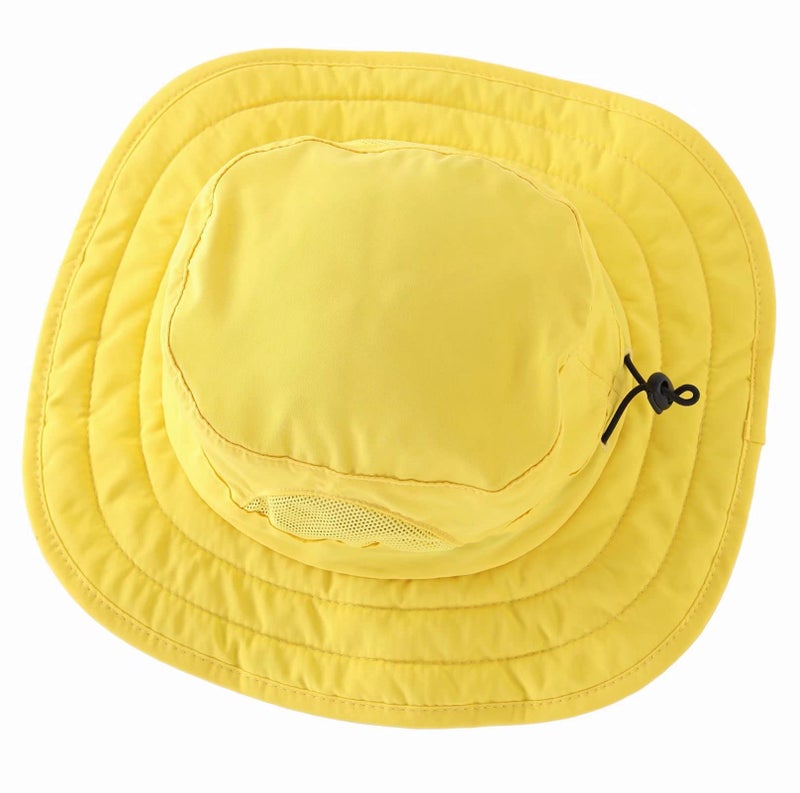 Connectyle Kids UPF 50+ Bucket Sun Hat UV Sun Protection Hats Wide Brim Summer Beach Hat Yellow - Image 3